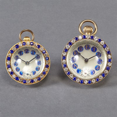 Lot 499 - Two Glass and Gilt-Metal Desk Clocks Probably...