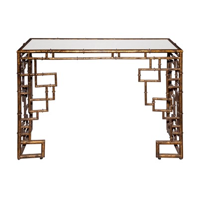 Lot 330 - Art Moderne Style Gilt-Metal Faux Bamboo...