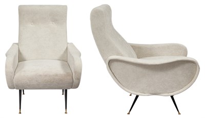 Lot 323 - Style of Zanuso Pair of Armchairs, recent...