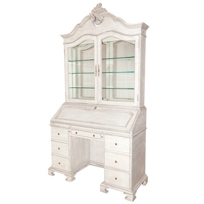 Lot 302 - Continental Style Gray Painted Secretary...