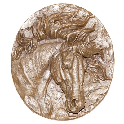 Lot 309 - Patinated-Metal Plaque Depicting a Horse...
