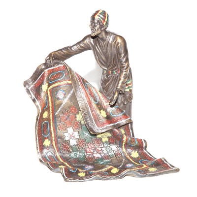 Lot 392 - Cold Painted Metal Figure of a Rug Seller...