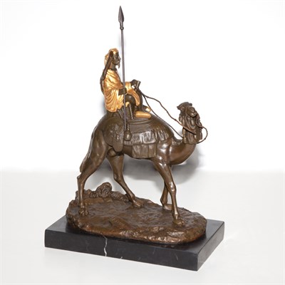 Lot 311 - Cold Painted Metal Figure of a Man on a Camel...