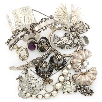 Lot 1615 - Group of Silver Jewelry