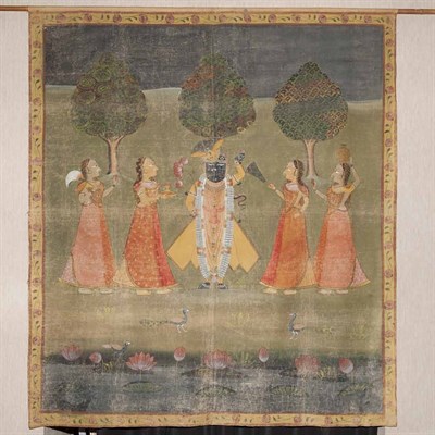 Lot 217 - Silk Wall Hanging Height 6 feet, width 64 inches.