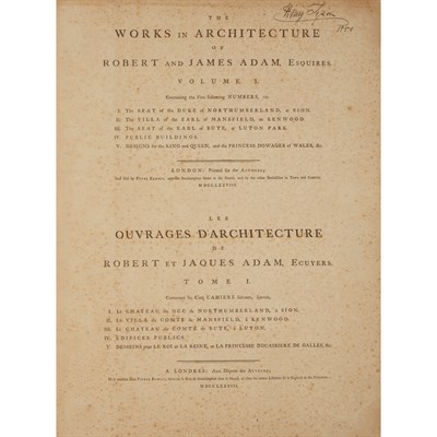 Lot 489 - ADAM, ROBERT and JAMES Two contemporary...