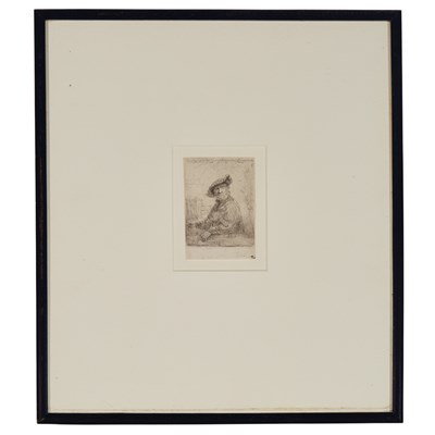 Lot 232 - Rembrandt van Rijn MAN IN AN ARBOUR (B. 257)...