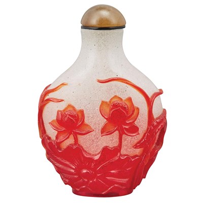 Lot 162 - Chinese Red Overlay Glass Snuff Bottle The...