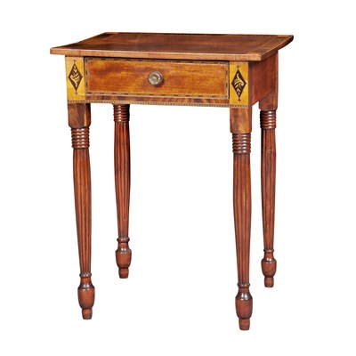 Lot 240 - Federal Inlaid Mahogany Work Table Height 27...