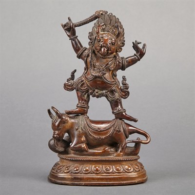 Lot 64 - Tibetan Copper Alloy Figure of Yama Dharamaja...