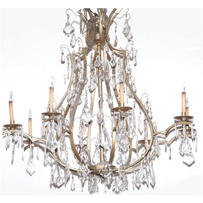 Lot 526 - French Style Gilt-Metal and Glass Eight-Light...