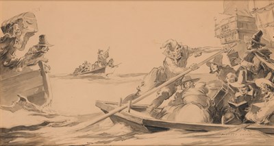 Lot 73 - Everett Shinn American, 1876-1953 Arrival at...