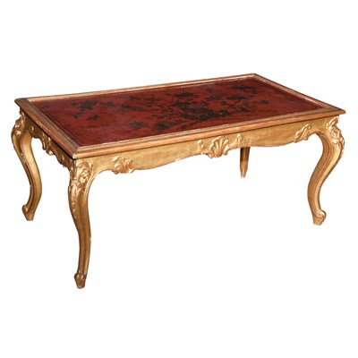 Lot 242 - Louis XV Style Gold Painted Chinoiserie...