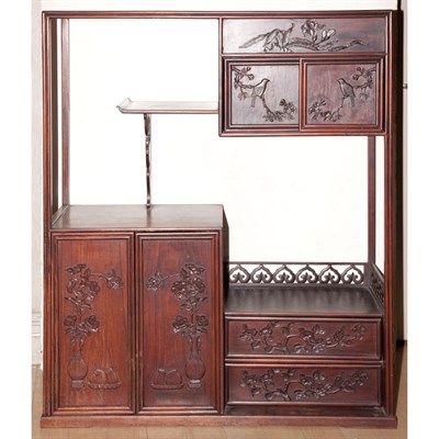 Lot 248 - Chinese Hongmu Display Cabinet 20th Century...