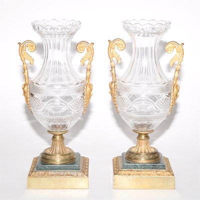 Lot 325 - Pair of Empire Style Gilt-Metal Mounted Cut...