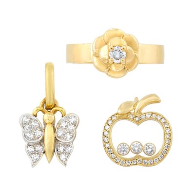 Lot 246 - Group of Gold and Diamond Jewelry, Chanel, Chopard and Pomellato