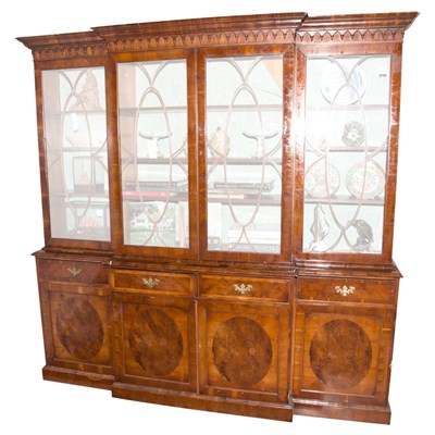 Lot 381 - Georgian Style Yewwood Breakfront Height 7...