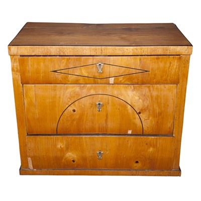 Lot 390 - Biedermeier Part Ebonized Birch Chest of...