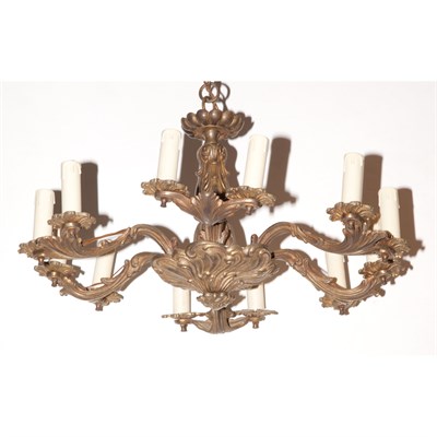 Lot 465 - Louis XVI Style Gilt-Metal Twelve-Light...