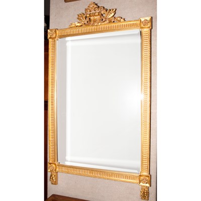 Lot 423 - Louis XVI Style Gilded Mirror Height 49 inches,...