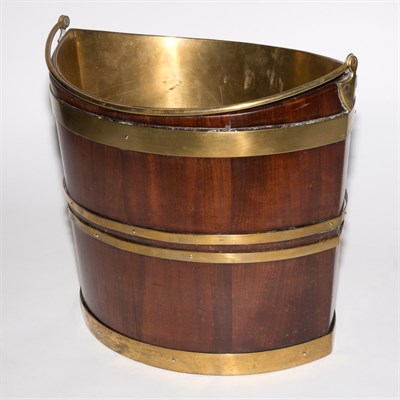 Lot 433 - George III Style Brass Bound Mahogany Peat...