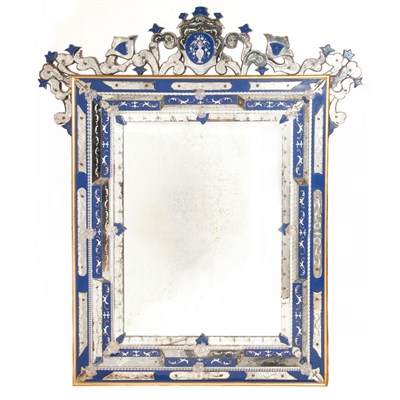 Lot 494 - Venetian Style Colorless and Colbalt Glass...