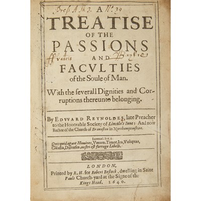 Lot 179 - REYNOLD[E]S, EDWARD A treatise of the passions...