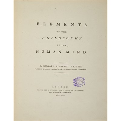 Lot 122 - DUGALD, STEWART Elements of the Philosophy of...