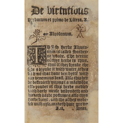 Lot 143 - [HERBAL] [ASKHAM, ANTHONY]. A litle herball of...