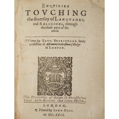 Lot 100 - BREREWOOD, EDWARD Enquiries touching the...