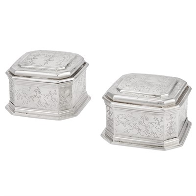 Lot 456 - Pair of George II Sterling Silver Dresser...