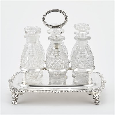 Lot 465 - George III Sterling Silver Cruet Frame John &...