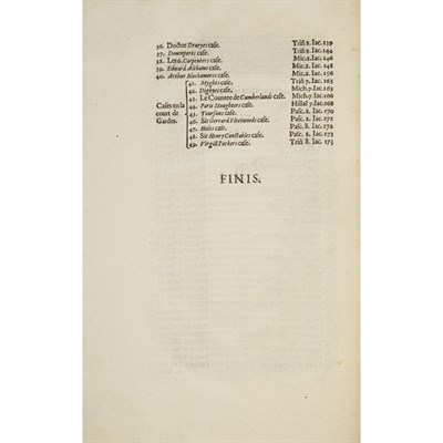Lot 111 - COKE, EDWARD [Sir] La Huictme Part des reports...
