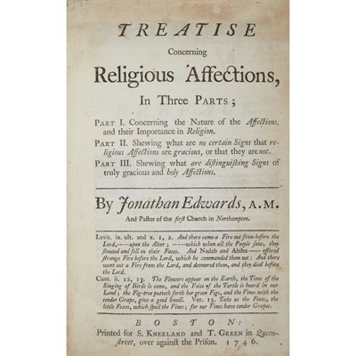 Lot 127 - EDWARDS, JONATHAN Treatise concerning...