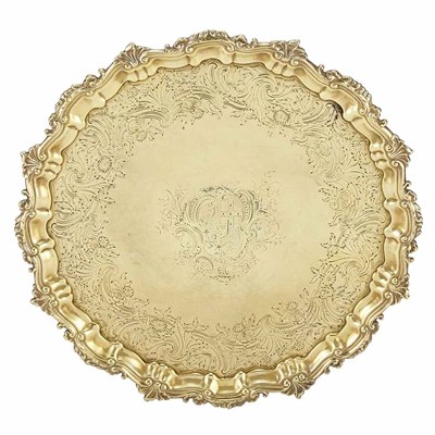 Lot 234 - George II Sterling Silver Gilt Salver Francis...