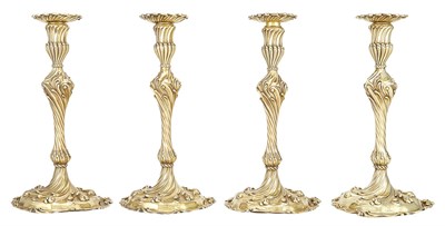 Lot 459 - Set of Four George III Sterling Silver Gilt...