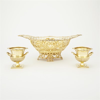 Lot 492 - Victorian Sterling Silver Gilt Centerpiece...