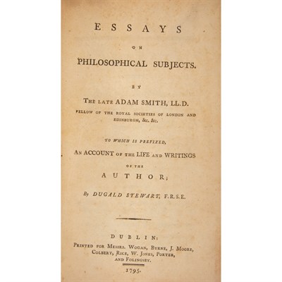 Lot 187 - SMITH, ADAM Two works including Essays on...