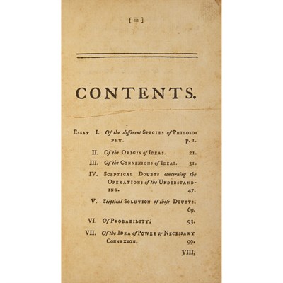 Lot 145 - [HUME, DAVID] Philosophical Essays concerning...