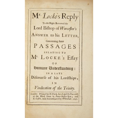 Lot 161 - LOCKE, JOHN A Letter to the Right Reverend...
