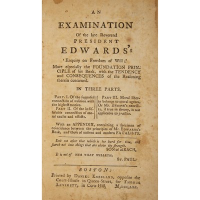 Lot 126 - [EDWARDS, JONATHAN] Group of four works...