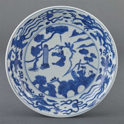 Lot 305 - Chinese Blue and White Glazed Porcelain Dish...