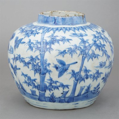 Lot 85 - Chinese Blue and White Glazed Porcelain Jar...