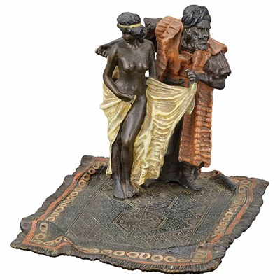 Lot 368 - Franz Bergman Cold Painted Bronze Group of an...