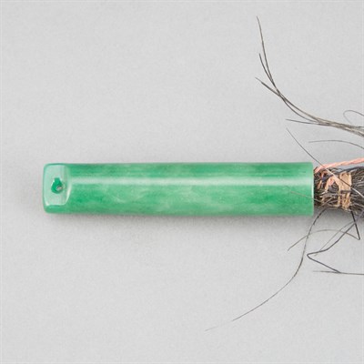 Lot 210 - Chinese Horsehair Hat Finial and Jade Plume...
