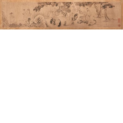 Lot 203 - Jin Kin Qing Qing Dynasty Scholars in a pine...