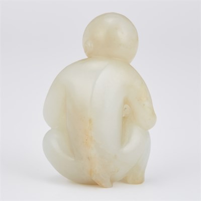 Lot 213 - Chinese Pale Celadon Jade Carving of a Monkey...