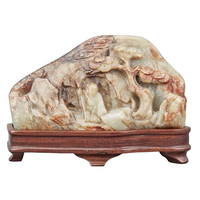 Lot 285 - Chinese Celadon and Russet Jade Boulder Of...