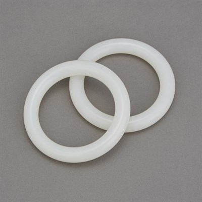 Lot 280 - Pair of Chinese White Jade Bangles Each of...
