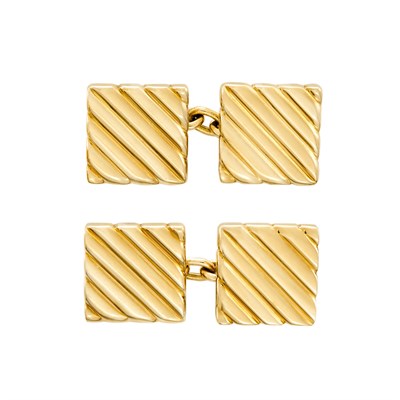 Lot 217 - Pair of Gold Cufflinks, Yard